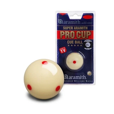 Super Aramith Pro-Cup SNOOKER Cue Ball 2 1/16" -52.4 mm -6 Red Dots in a blister