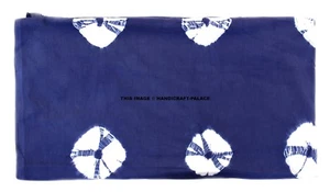 Shibori Indigo Blue Medallion Upholstery Fabric Yardage, Modern Drapery Fabric - Picture 1 of 3