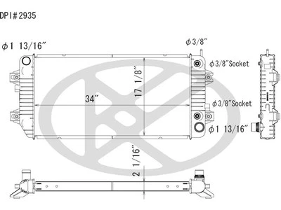 Radiador Koyo 46343GBJG 2007 2008 2009 2010 2011 para GMC Savana 2500 2006-2022 Foto 1 de 2