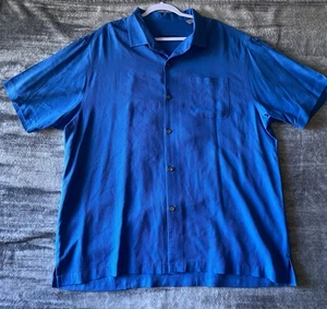 Tommy Bahama 100% Seide Freizeithemd mit Knopfleiste bestickt "Golf Match" Herren XXL - Bild 1 von 4