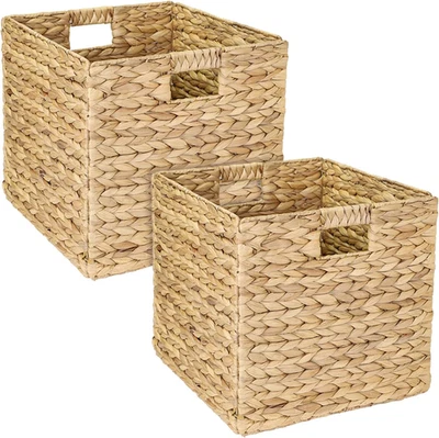 Cestino Portaoggetti, Cestino Intrecciato in Giacinto D'Acqua | Set Da 2 | Adatt - Immagine 1 di 4