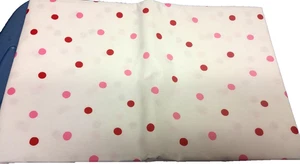 FLANNEL BACK VINYL TABLECLOTH 52" x 104" (8-10 ppl) RED & PINK POLKA DOTS by AP - Picture 1 of 6