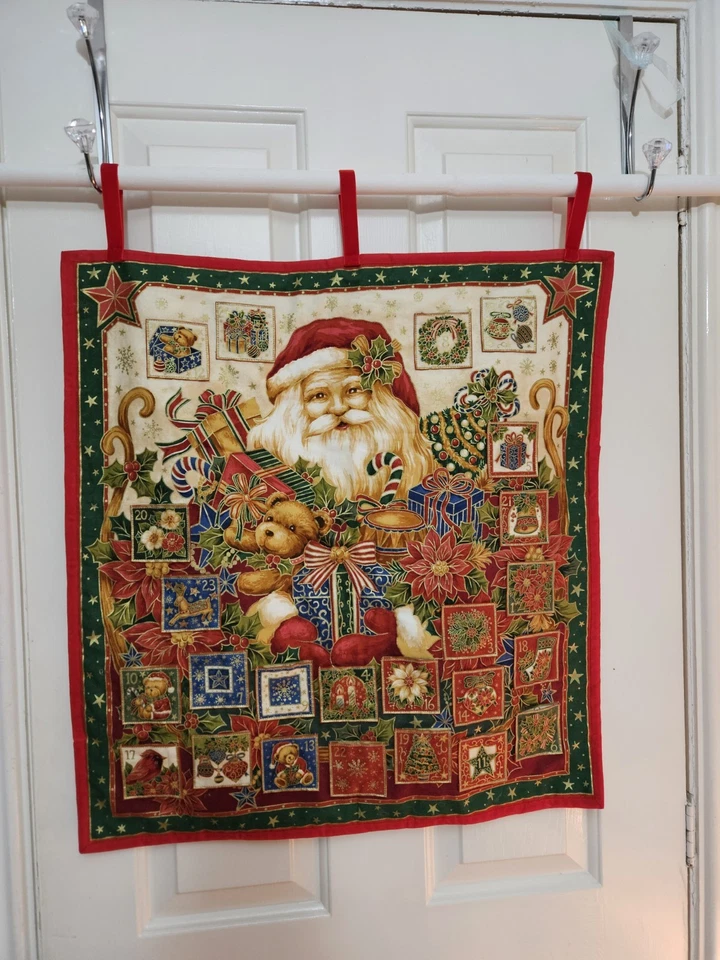 Fabric ADVENT CALENDAR Santa, 24 Pockets NEW - Image 1 of 4