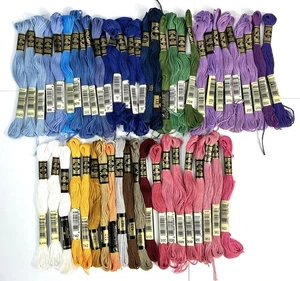 DMC Embroidery Thread Floss Lot of 50 Skeins Multiples Colors New & Used - Picture 1 of 7