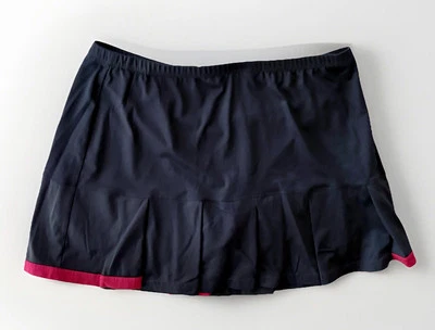 Bolle Tennis Skirt Skort Womens Large Gray Blue Mauve Pink Pull On A-Line — 第 1/4 张图片