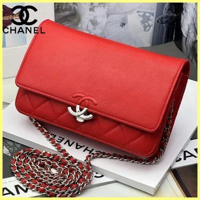 Cartera CHANEL Medio Coco Piel Caviar Cadena Roja A305 Regalo Regalo Regalo 1109b Foto 1 de 4