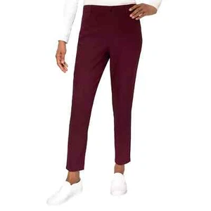 Mario Serrani Women's Textured Pull On Pants, Burgundy, Medium - 7s2 - Picture 1 of 4