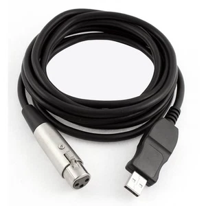 XLR Female to USB 2.0 Cable (10ft) - Black - Picture 1 of 3