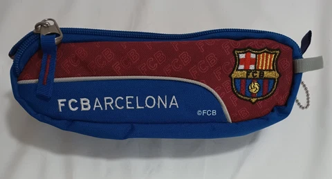 Soccer FC Barcelona 10" Toiletry Bag Red Blue FCB Logo Double Zipper FAST SHIP Cover