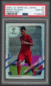 2020 Topps UCL Japan Malik Tillman #5 PSA 10 GEM MINT Rookie Card Refractor - Picture 1 of 2