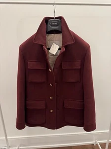 BRAND NEW Brunello Cucinelli Wool Burgandy Field Jacket Size 48 - Picture 1 of 8