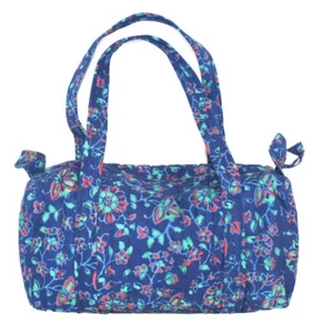 Block Printed Cotton Quilted Napthol Carry All Bag 14 x 8 - Picture 1 of 1