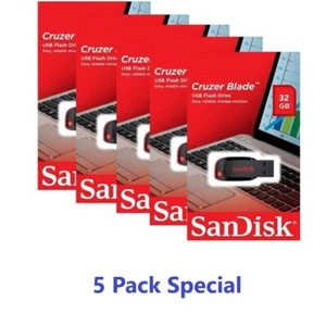 SanDisk Cruzer Spark 32GB USB Flash Drives - SDCZ50-032G-CW46 5 PACK - Afbeelding 1 van 4