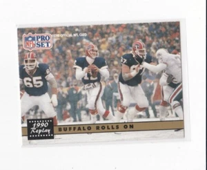JIM KELLY 1991 PRO SET FOOTBALL-BUFFALO ROLLS ON 1990 REPLAY ERROR CARD-NO LOGO - Picture 1 of 24