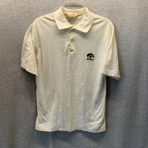 Vintage Iowa Hawkeyes Shirt Adult Large White Polo Mens Football 70s Logo 7 Cover
