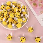 10pcs Felt Ball Artificial Bees Crafts Yellow Mini Bee  Clothing Decor