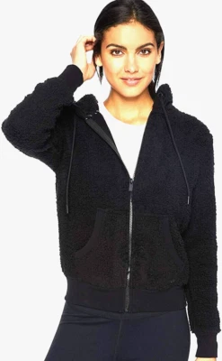 Marc New York Performance Caylee Peluche Imitación Piel Cremallera Chaqueta Negro Sudadera Abrigo ~ L Foto 1 de 4