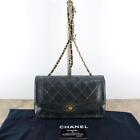 Chanel Matelasse Lammleder Diana Flap Chain Umhangetasche Schwarz Ex 071223B