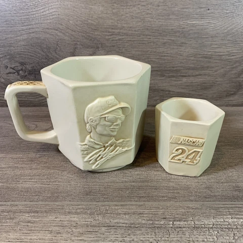 Jeff Gordon NASCAR 24 Coffee Cup Mug 12oz & Shot Glass 50th Anniversary 3D 1997 Cover