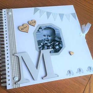 EXTRA LARGE New baby newborn photo album scrapbook personalised mothers day - Picture 1 of 3