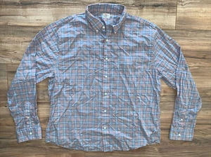 Faherty Long Sleeve Button Shirt, Men's 2XL, Pink Blue Plaid - Picture 1 of 6