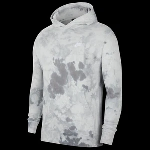Nike Sportswear Dye Pullover Hoodie Light Smoke Grey/White/Black Men's 2XL BNWT - Picture 1 of 11