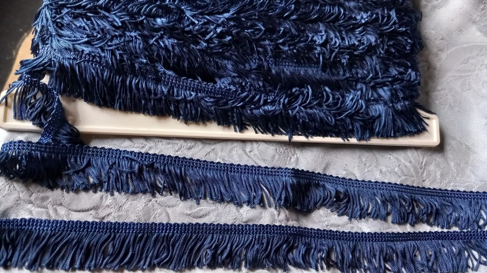 20 METRES DE GALON ANCIEN A FRANGES EN VISCOSE SUR  2,5 CM - Photo 1/1