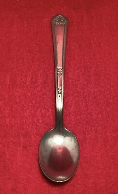 Antique, 1920, Florentine Small Spoon, Silver Plate, 5”. - Image 1 of 4