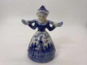Vintage Delft Blue Like Milk Maid Dutch Girl Ceramic Figurine Windmill #289 - Picture 1 of 6