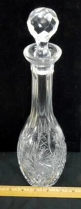 Vintage Decanter Cut & Pressed Glass Water Bottle Carafe w/ Stopper !! - Picture 1 of 5