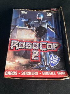 Topps RoboCop 2 Box of  Opened packs 300 cards &stickers count 1990 Peter Weller