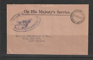Nordrhodesien 1942 OHMS Briefumschlag, nach Großbritannien, Mazabuka cds, - Bild 1 von 1