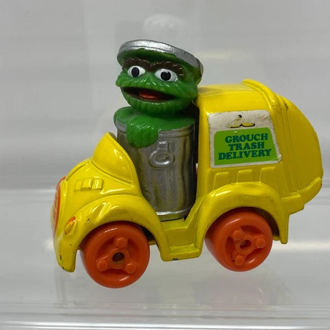 Oscar the Grouch Figure Garbage Truck Toy 1982 Muppets Playskool Cover