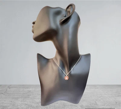 collana donna ciondolo argento 925 anallergico rodiato piastra stella zirconi - Immagine 1 di 4