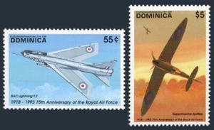 Dominica 1569,1574,1575,MNH.Mi 1694-1695,Bl.236. Royal Air Force,75th Ann.1993. - Picture 1 of 2