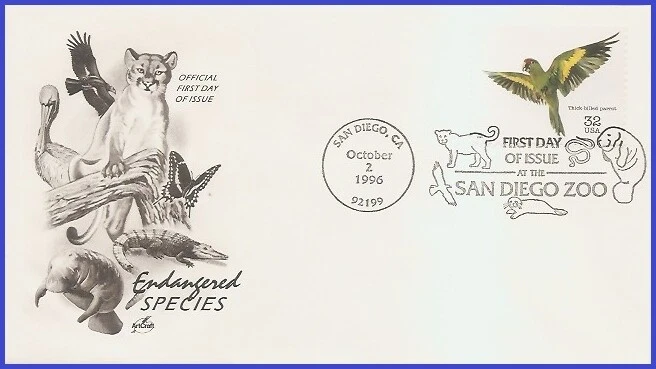USA5 #3105b U/A ARTCRAFT FDC   Endangered Species Thick-billed Parrot - Image 1 of 1