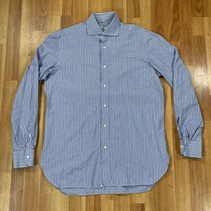 Luigi Borrelli Men Dress Shirt 15 3/4 40 Multicolor Striped Button Up Italy Made - Picture 1 of 8