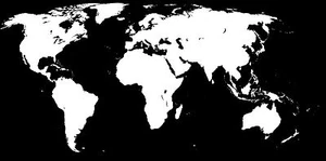 world map black white  Print Photo  For Glass Frame Large 36" x 24" not canvas - Picture 1 of 3