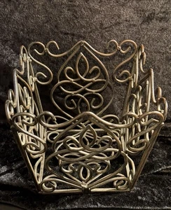 Ornate Scrolled Metal Flower Plant/Candle Holder~Home~Office Decor - Picture 1 of 7