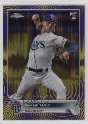 2022 Topps Chrome Sonic Purple & Yellow Pulse Refractor /299 Shane Baz Rookie RC - Image 1 of 2