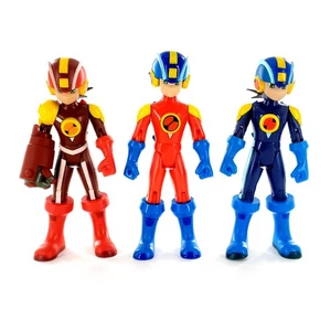 MegaMan NT Warrior lotto di 3 action figure 6" Heatguts, rosso, blu incompleto - Foto 1 di 4
