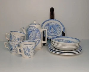 Antique 1880 Charles Allerton Little Mae Tea Set Incomp. Staffordshire England - Picture 1 of 14