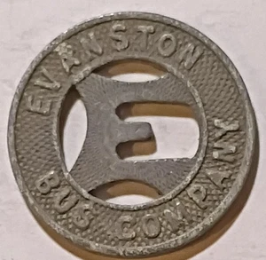 Evanston, Illinois - Evanston Bus Company One Fare Zinc IL 285 F - Bild 1 von 2