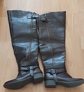 JustFab braune Delamare Overknee flache Stiefel Größe UK 4 US 6 EU 36,5 - Bild 1 von 12