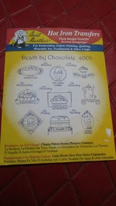 VINTAGE Aunt Martha's IRON-ON Embroidery TRANSFERS - #4005 DEATH BY CHOCOLATE - Picture 1 of 2