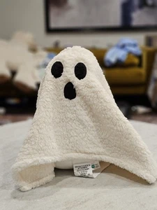 Costco Moda Brentwood Sherpa Fantasma Peluche Halloween Decoración Almohada Blanca - Nueva - Imagen 1 de 4