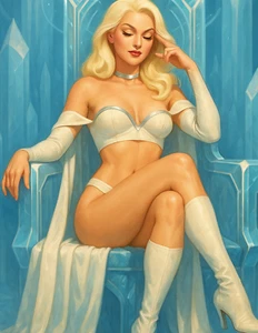 Modern Emma Frost Pin-Up Art Print Sexy Comic Style Superhero X Men 8.5x11 Print - Picture 1 of 3