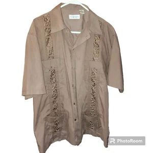 Platoon Mens Size XL Front Button Bowler Shirt- Brown - Picture 1 of 4