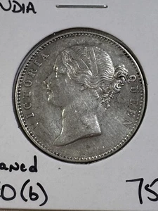 1840 (b) India 1 Rupee Silver Coin Cleaned - Picture 1 of 9