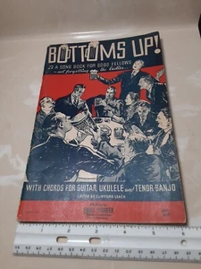 Bottoms Up song book for good fellows guitar Ukulele Tnr Banjo 1933 drinking bar - Picture 1 of 16